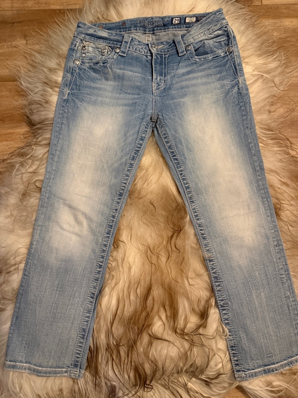 Miss Me Light Blue Straight Leg Jeans